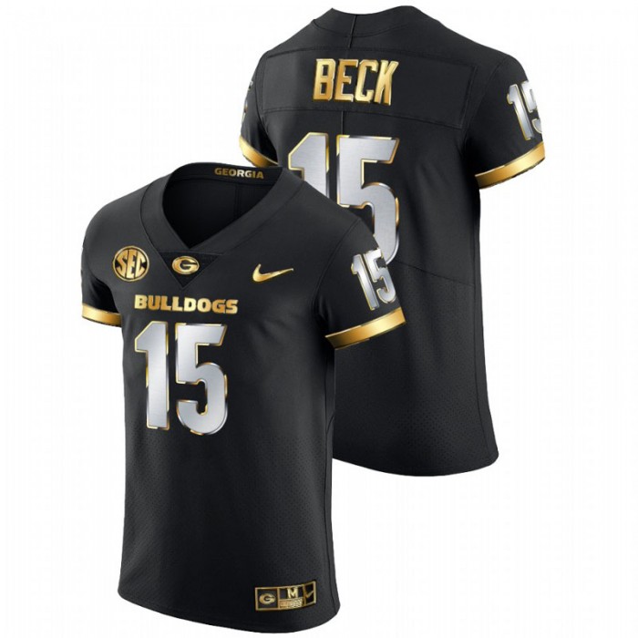 Carson Beck Georgia Bulldogs Golden Edition Authentic Black Jersey For Men