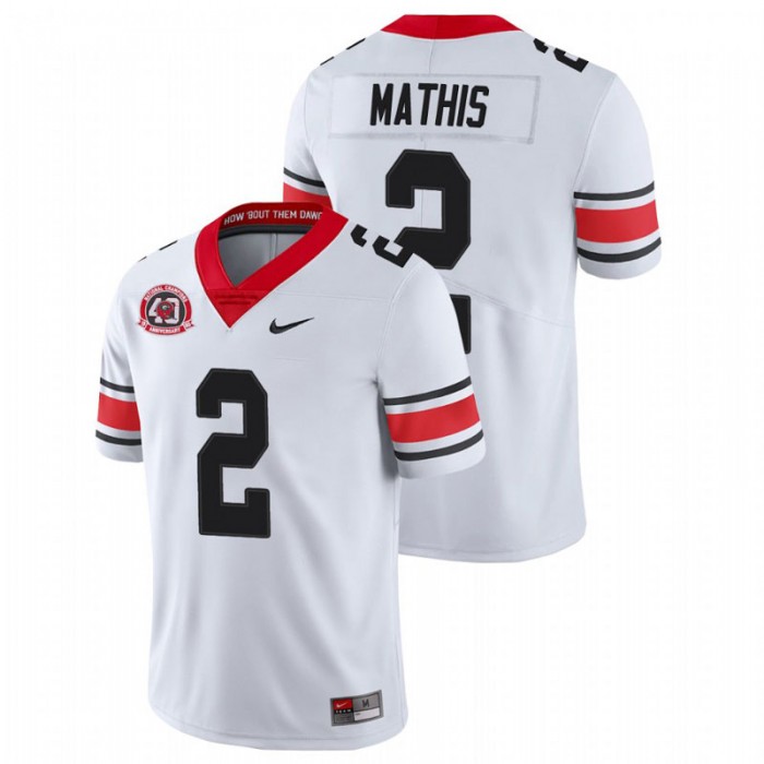 D'Wan Mathis Georgia Bulldogs College Football 40th Anniversary Alternate White Jersey For Men