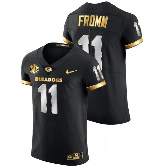 Jake Fromm Georgia Bulldogs Golden Edition Authentic Black Jersey For Men