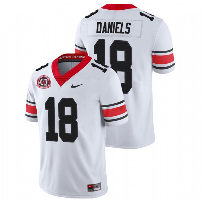 JT Daniels Georgia Bulldogs College Football 40th Anniversary Alternate White Jersey For Men