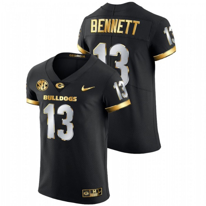 Stetson Bennett Georgia Bulldogs Golden Edition Authentic Black Jersey For Men