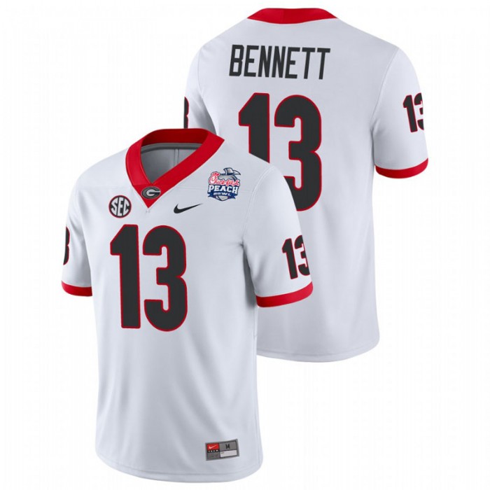 Georgia Bulldogs Stetson Bennett 2021 Peach Bowl College Football Jersey For Men White