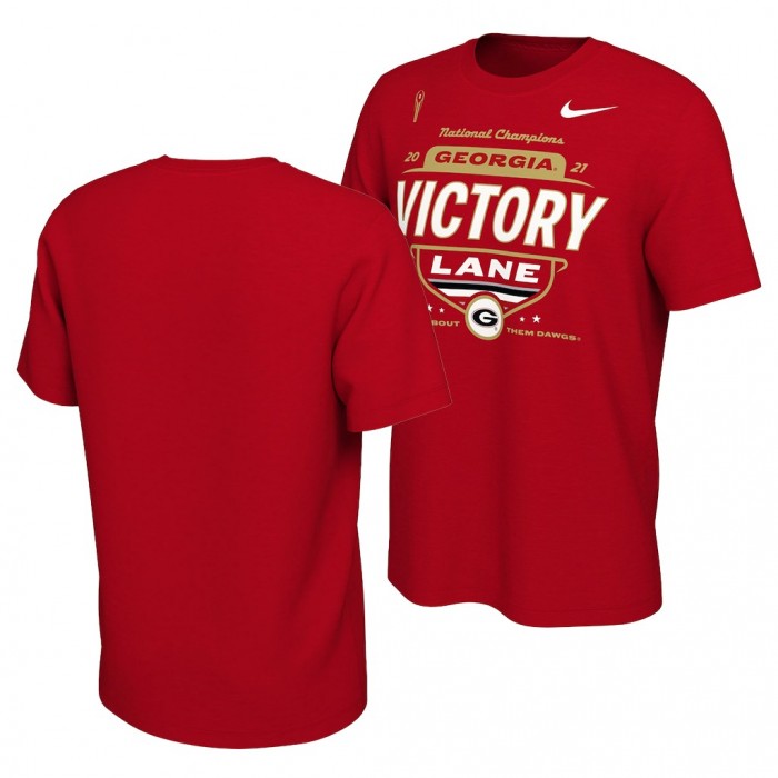 Georgia Bulldogs Red 2021 CFP National Champions Locker Room T-Shirt Men