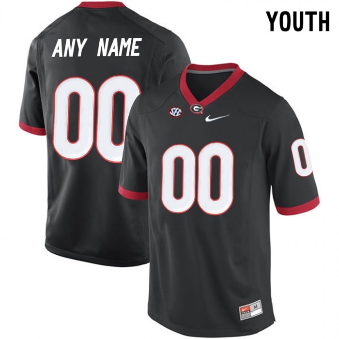 Youth Georgia Bulldogs #00 Black College Limited Football Customized Jersey