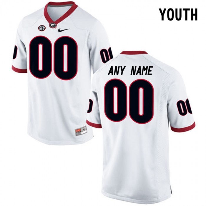 Youth Georgia Bulldogs #00 White College Limited Football Customized Jersey