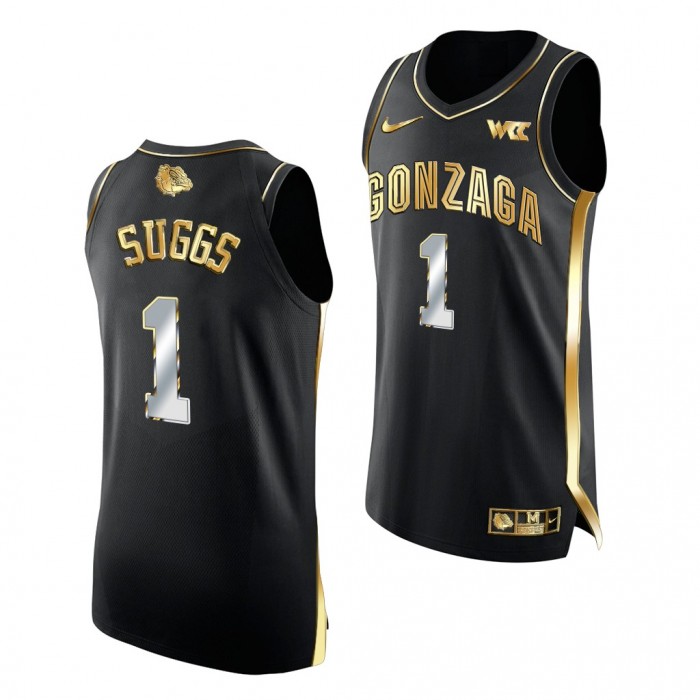 Jalen Suggs Gonzaga Bulldogs 2021 March Madness Jersey Black Golden Authentic