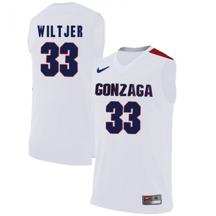 Male Kyle Wiltjer Gonzaga Bulldogs White College Basketball Limited Jersey