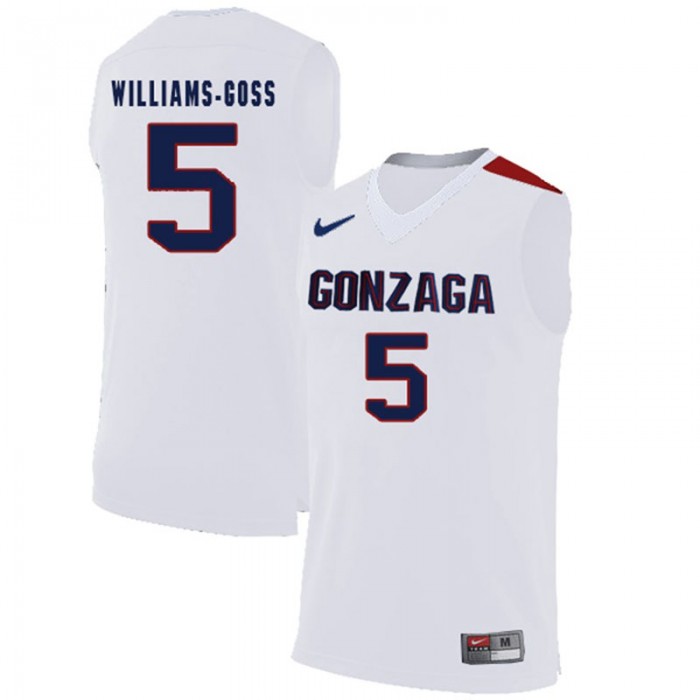 Male Nigel Williams-Goss Gonzaga Bulldogs White College Basketball Limited Jersey