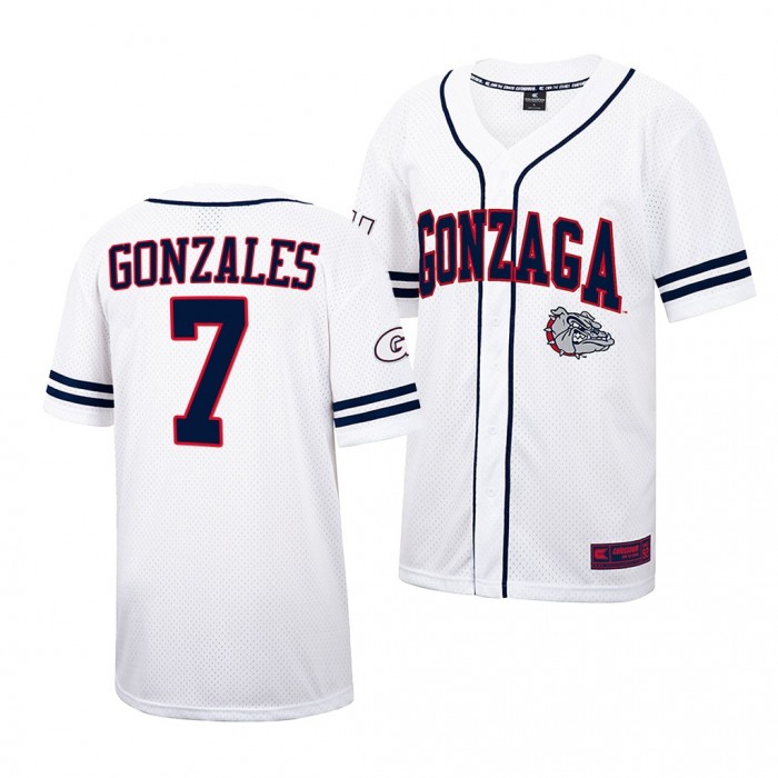Marco Gonzales Gonzaga Bulldogs College Baseball Men Jersey-White