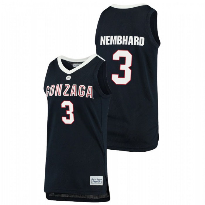 Gonzaga Bulldogs Andrew Nembhard Jersey Original Retro Brand Navy Alumni Basketball For Men