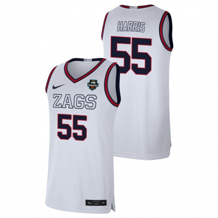 Gonzaga Bulldogs 2021 WCC Basketball Conference Tournament Champions Dominick Harris Limited Jersey White For Men