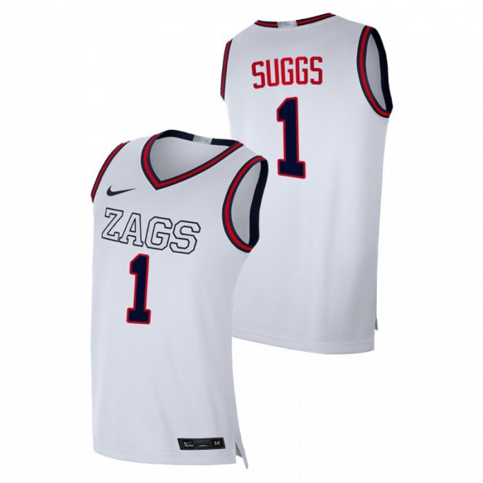 Gonzaga Bulldogs Jalen Suggs Jersey Swingman White College Basketball For Men