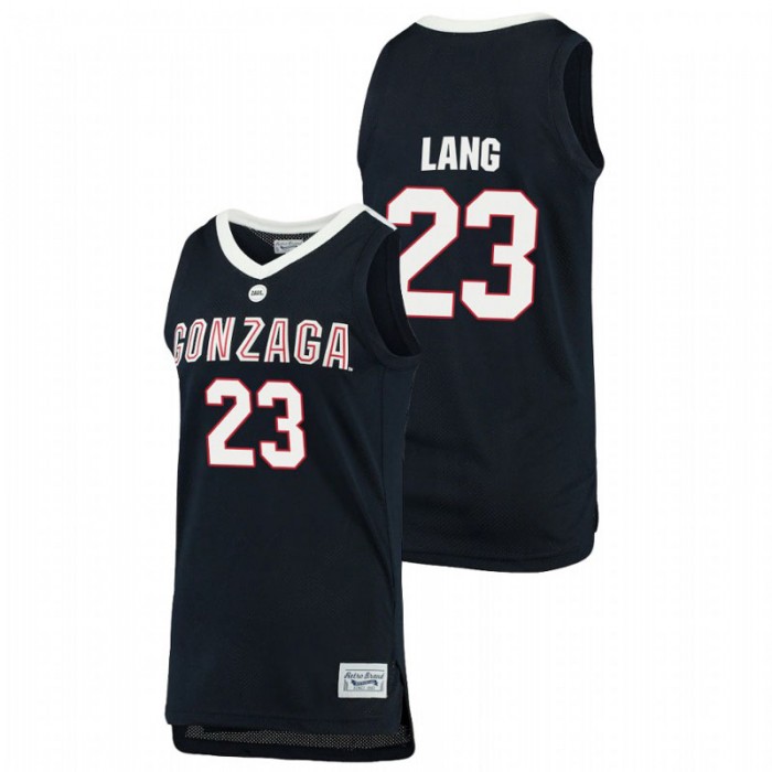 Gonzaga Bulldogs Matthew Lang Jersey Original Retro Brand Navy Alumni Basketball For Men