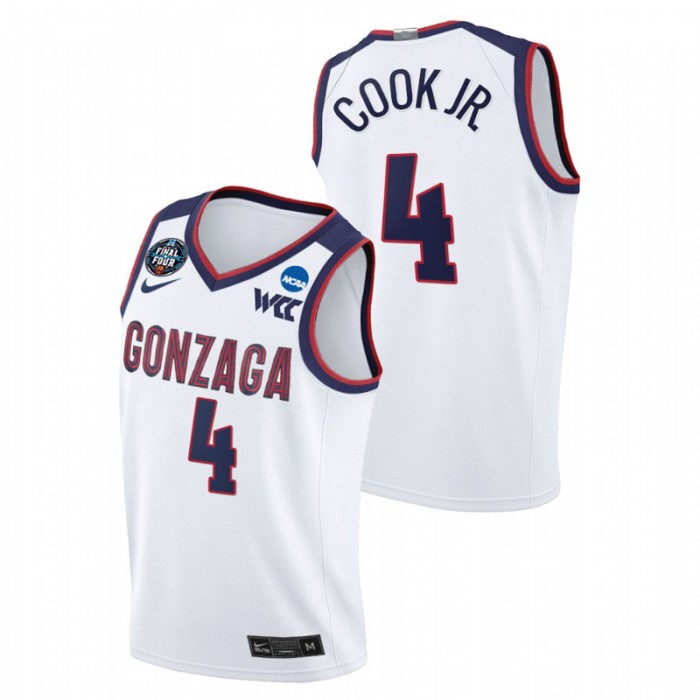 Gonzaga Bulldogs 2021 March Madness Final Four Aaron Cook Jr. WCC Jersey White Men