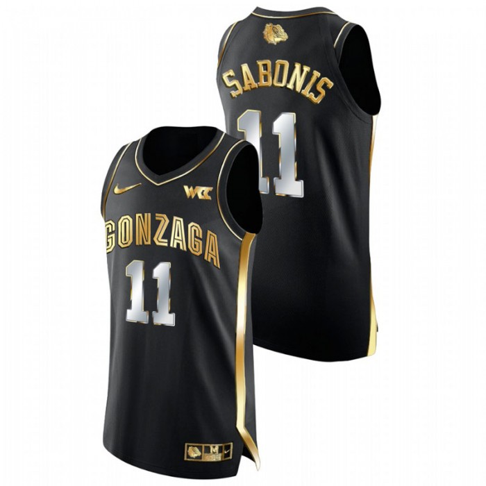 Gonzaga Bulldogs Golden Edition Domantas Sabonis College Basketball Jersey Black Men