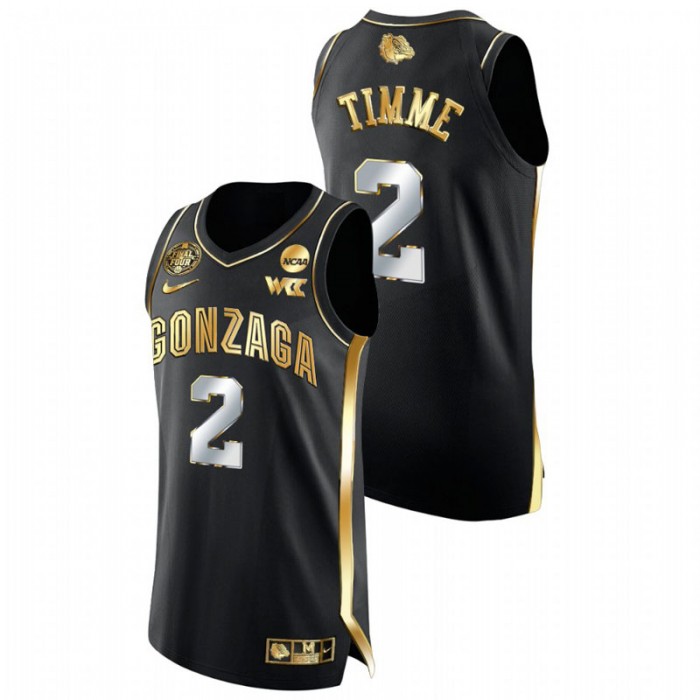Gonzaga Bulldogs 2021 March Madness Final Four Drew Timme Golden Authentic Jersey Black Men