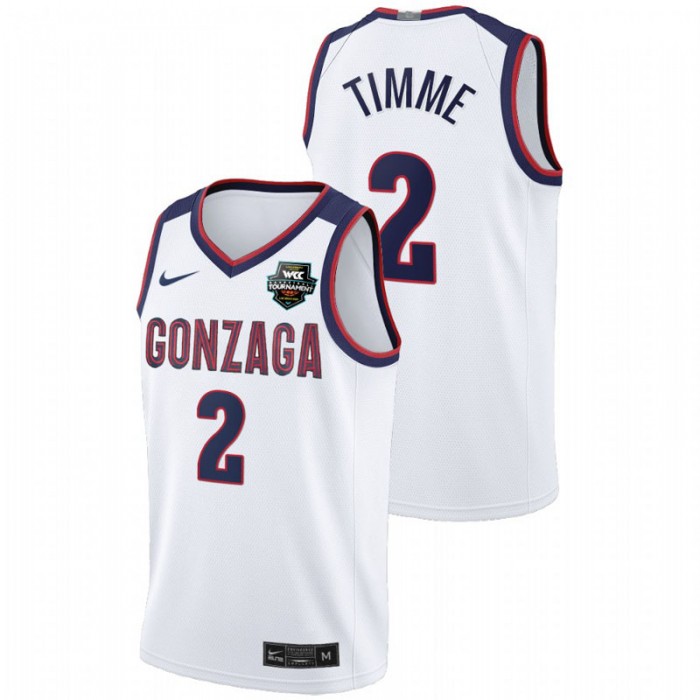 Gonzaga Bulldogs Drew Timme Jersey Limited White 2021 WCC Mens Basketball Conference Tournament Champions Men