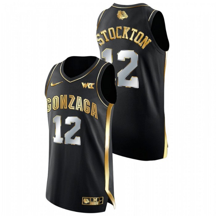Gonzaga Bulldogs Golden Edition John Stockton College Basketball Jersey Black Men