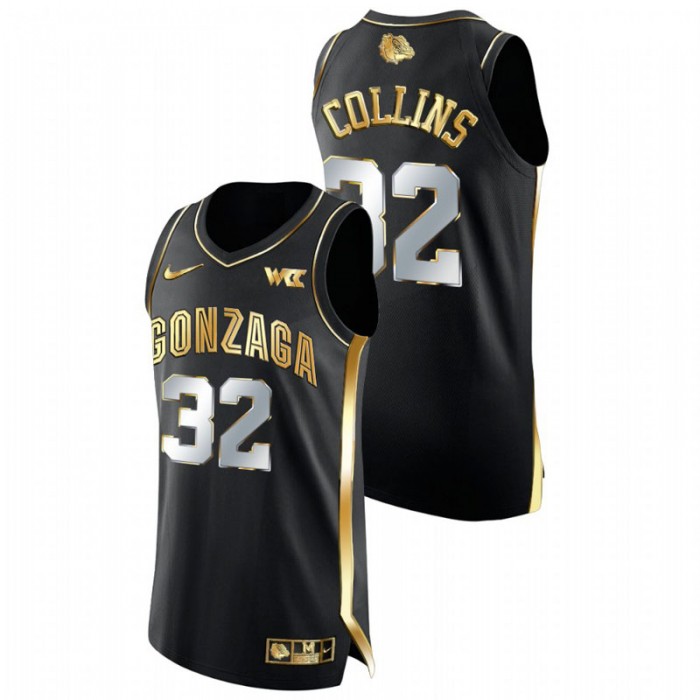 Gonzaga Bulldogs Golden Edition Zach Collins College Basketball Jersey Black Men