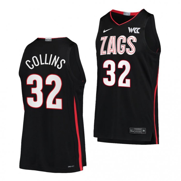 Zach Collins College Basketball Gonzaga Bulldogs #32 Black NBA Alumni Jersey
