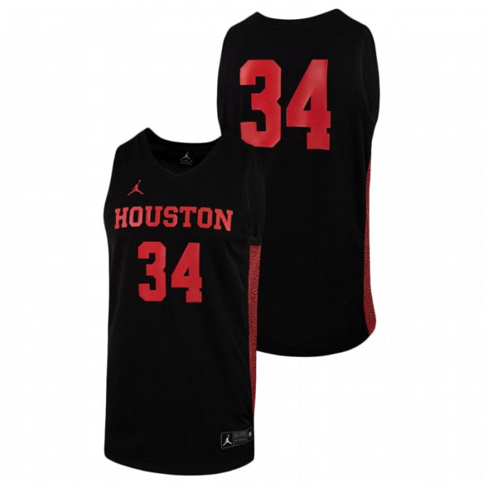 Men's Houston Cougars Black Jordan Brand Replica Jersey