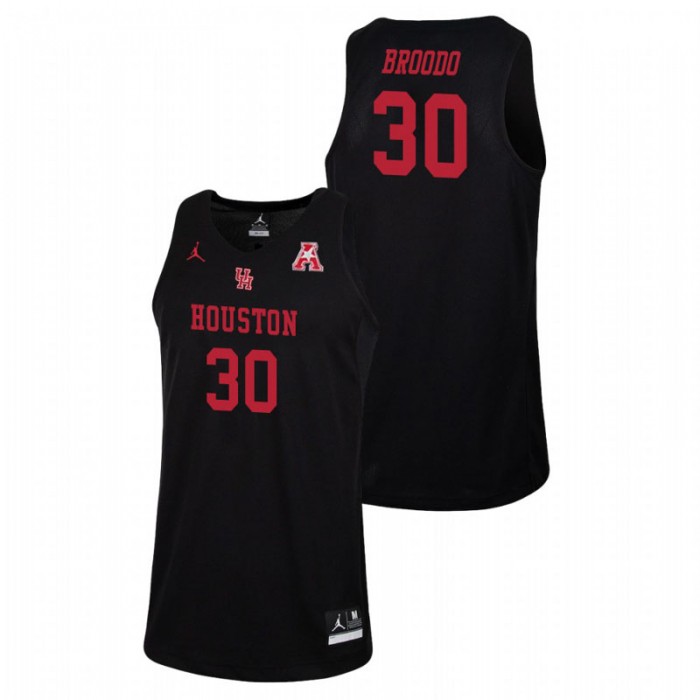 Houston Cougars College Basketball Black Caleb Broodo Replica Jersey For Men