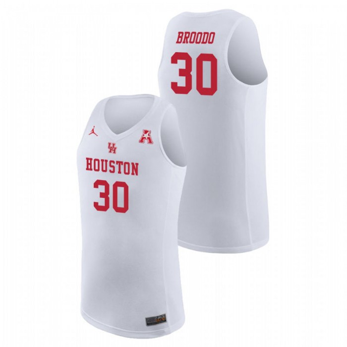 Houston Cougars College Basketball White Caleb Broodo Replica Jersey For Men