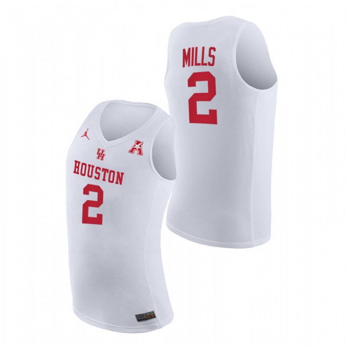 Houston Cougars Caleb Mills Home 2021 March Madness Jersey White Men