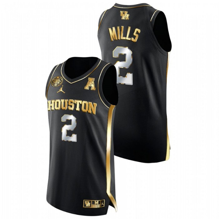 Houston Cougars Caleb Mills 2021 March Madness Final Four Golden Authentic Jersey Black Men