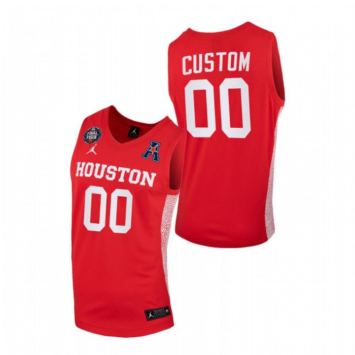 Houston Cougars Custom 2021 March Madness Final Four Home Jersey Scarlet Men