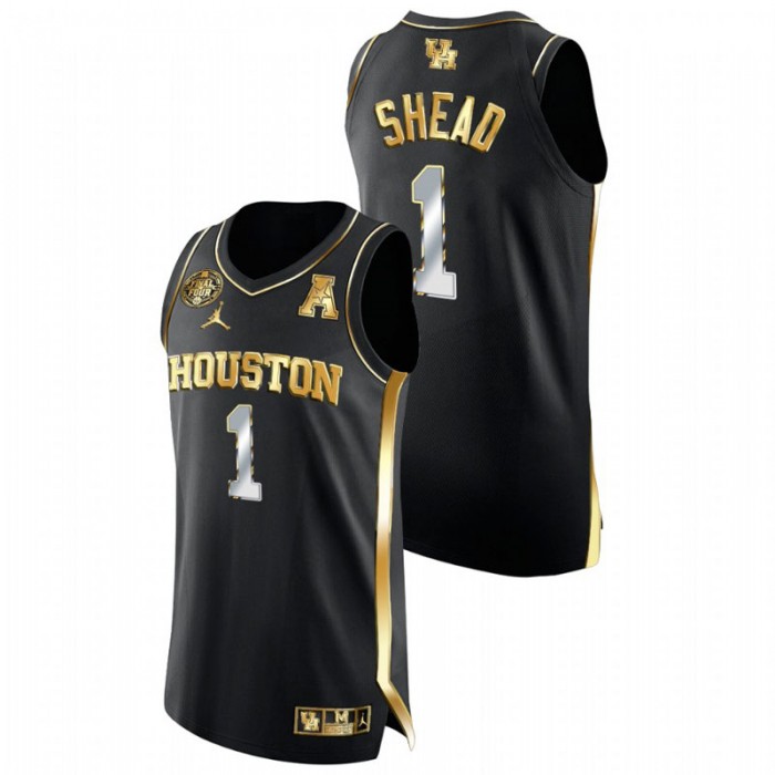 Houston Cougars Jamal Shead 2021 March Madness Final Four Golden Authentic Jersey Black Men