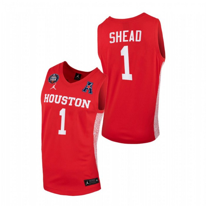 Houston Cougars Jamal Shead 2021 March Madness Final Four Home Jersey Scarlet Men