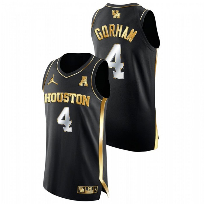 Houston Cougars Golden Edition Justin Gorham College Basketball Jersey Black Men
