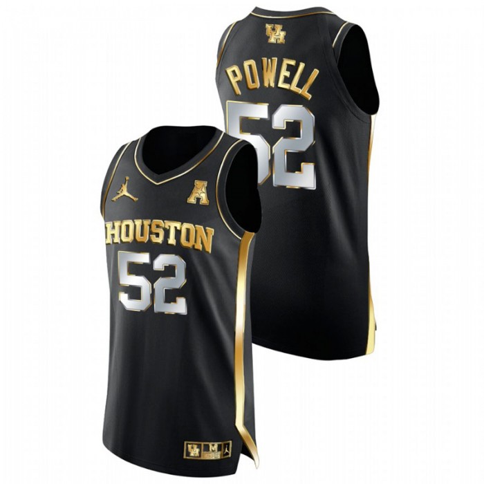 Houston Cougars Golden Edition Kiyron Powell College Basketball Jersey Black Men