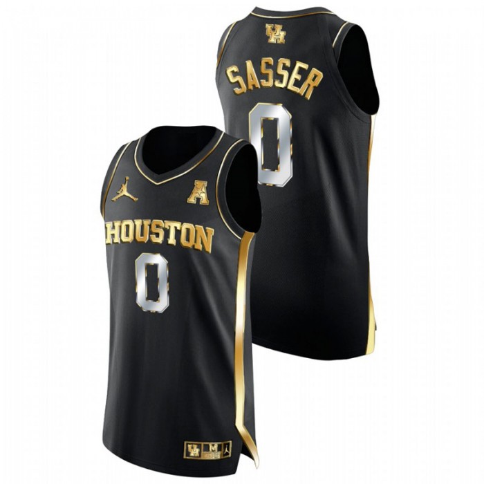 Houston Cougars Golden Edition Marcus Sasser College Basketball Jersey Black Men