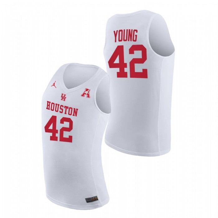 Houston Cougars Michael Young Home 2021 March Madness Jersey White Men