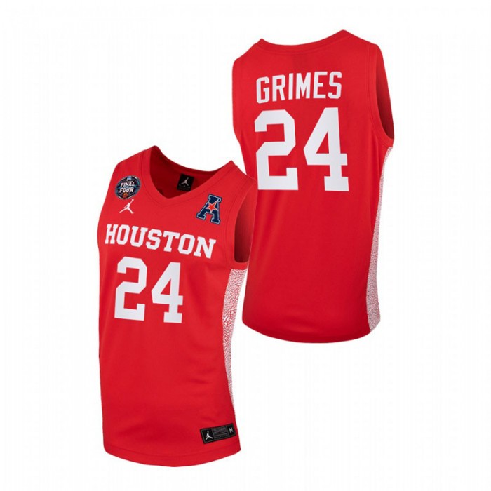 Houston Cougars Quentin Grimes 2021 March Madness Final Four Home Jersey Scarlet Men