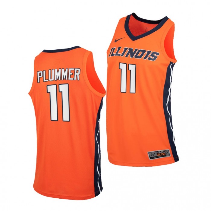 Alfonso Plummer Illinois Fighting Illini Orange Jersey 2021-22 College Basketball Replica Shirt
