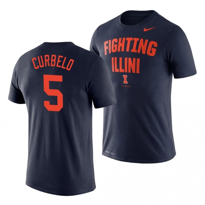 Illinois Fighting Illini Andre Curbelo Navy Performance Basketball T-Shirt-For Men