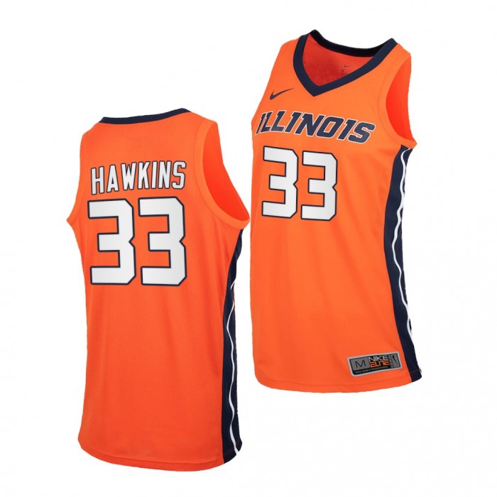Illinois Fighting Illini Coleman Hawkins #33 Orange Replica Jersey 2021-22 College Basketball