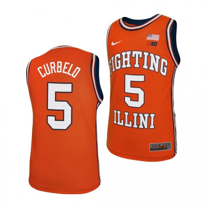 Andre Curbelo #5 Illinois Fighting Illini College Basketball Replica Jersey-Orange