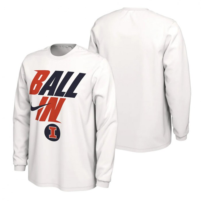Illinois Fighting Illini Nike Ball In Bench Long Sleeve T-Shirt White