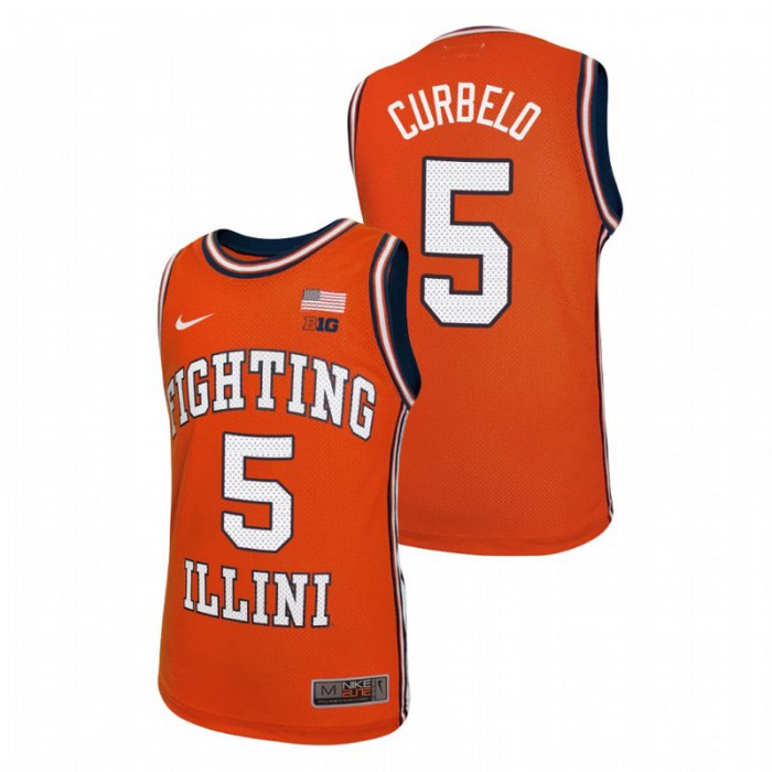 Illinois Fighting Illini Andre Curbelo Throwback Basketball Jersey Orange For Men