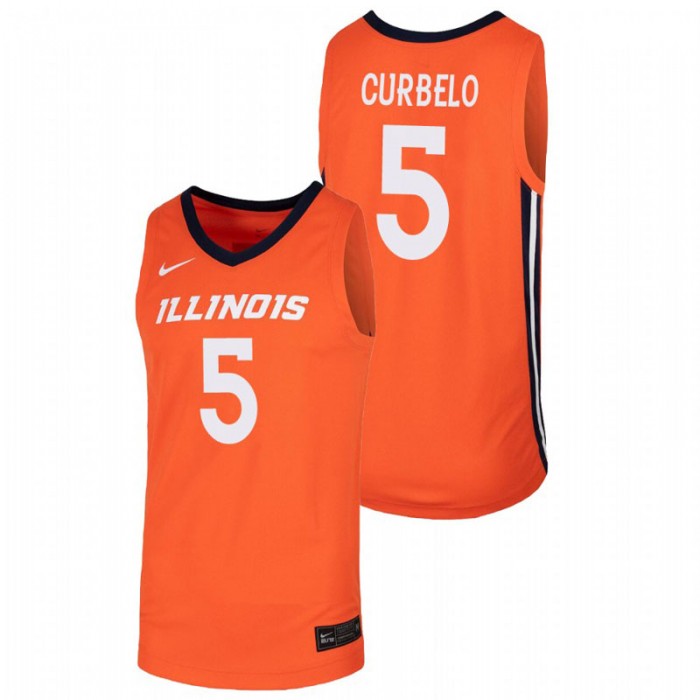 Illinois Fighting Illini Andre Curbelo Jersey College Basketball Orange Replica For Men