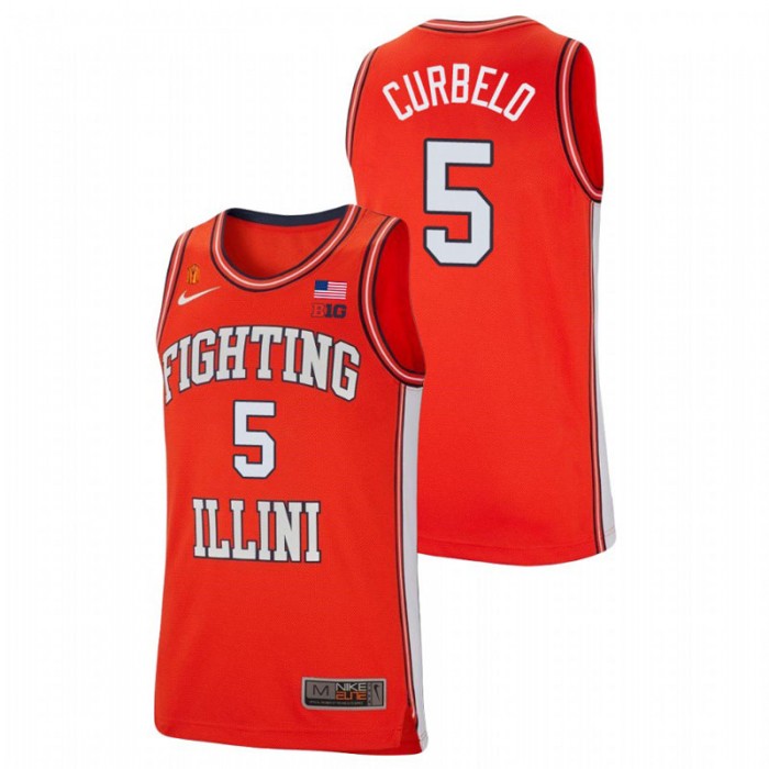 Illinois Fighting Illini College Basketball Andre Curbelo Retro Jersey Orange For Men