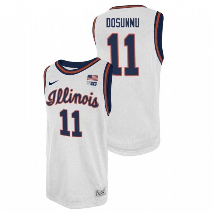 Illinois Fighting Illini College Basketball Ayo Dosunmu Swingman Player Jersey White For Men