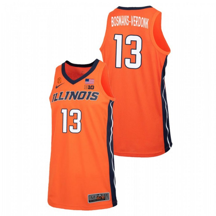 Illinois Fighting Illini College Basketball Benjamin Bosmans-Verdonk Replica Jersey Orange For Men