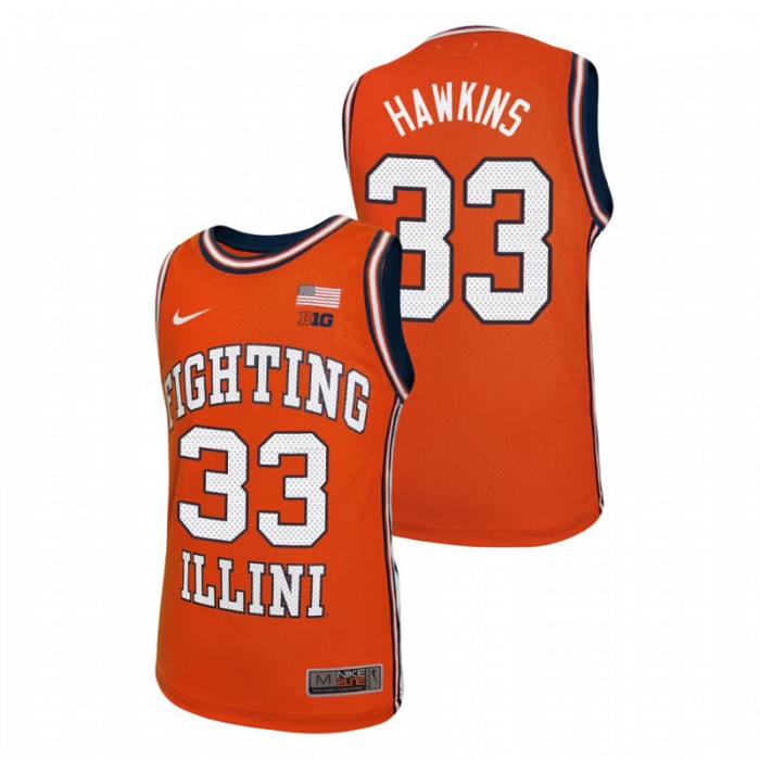 Illinois Fighting Illini Coleman Hawkins Throwback Basketball Jersey Orange For Men