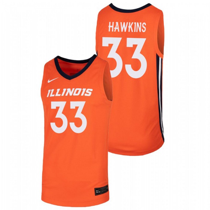 Illinois Fighting Illini Coleman Hawkins Jersey College Basketball Orange Replica For Men