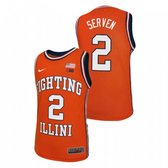 Illinois Fighting Illini Connor Serven Throwback Basketball Jersey Orange For Men